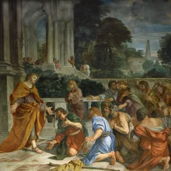 Biblische Geschichten, Joseph wird von seinen Brüdern erkannt, Detail